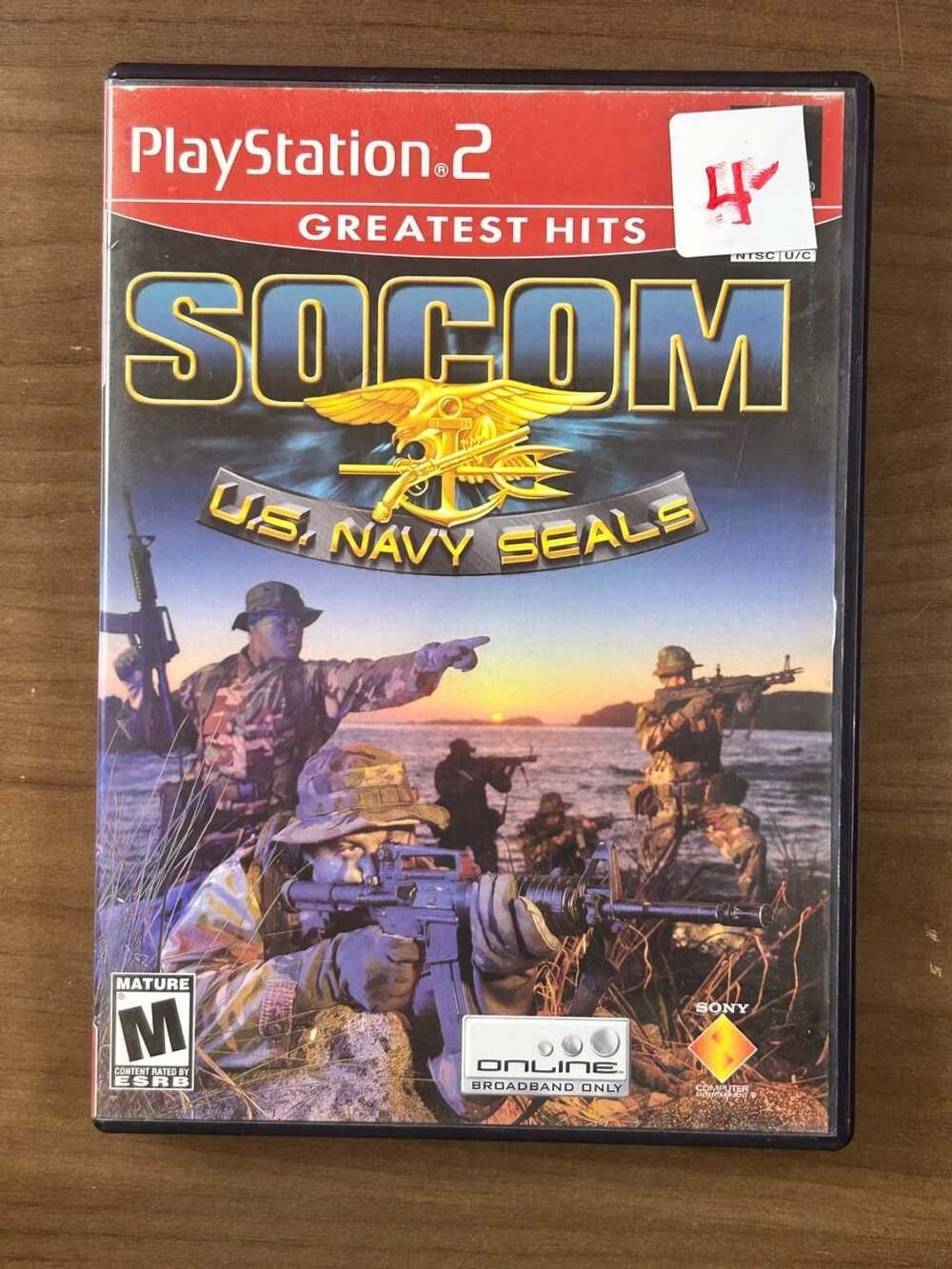 SOCOM U.S. Navy SEALs PS2 PlayStation 2 Black Label 2002 Disc Case Manual